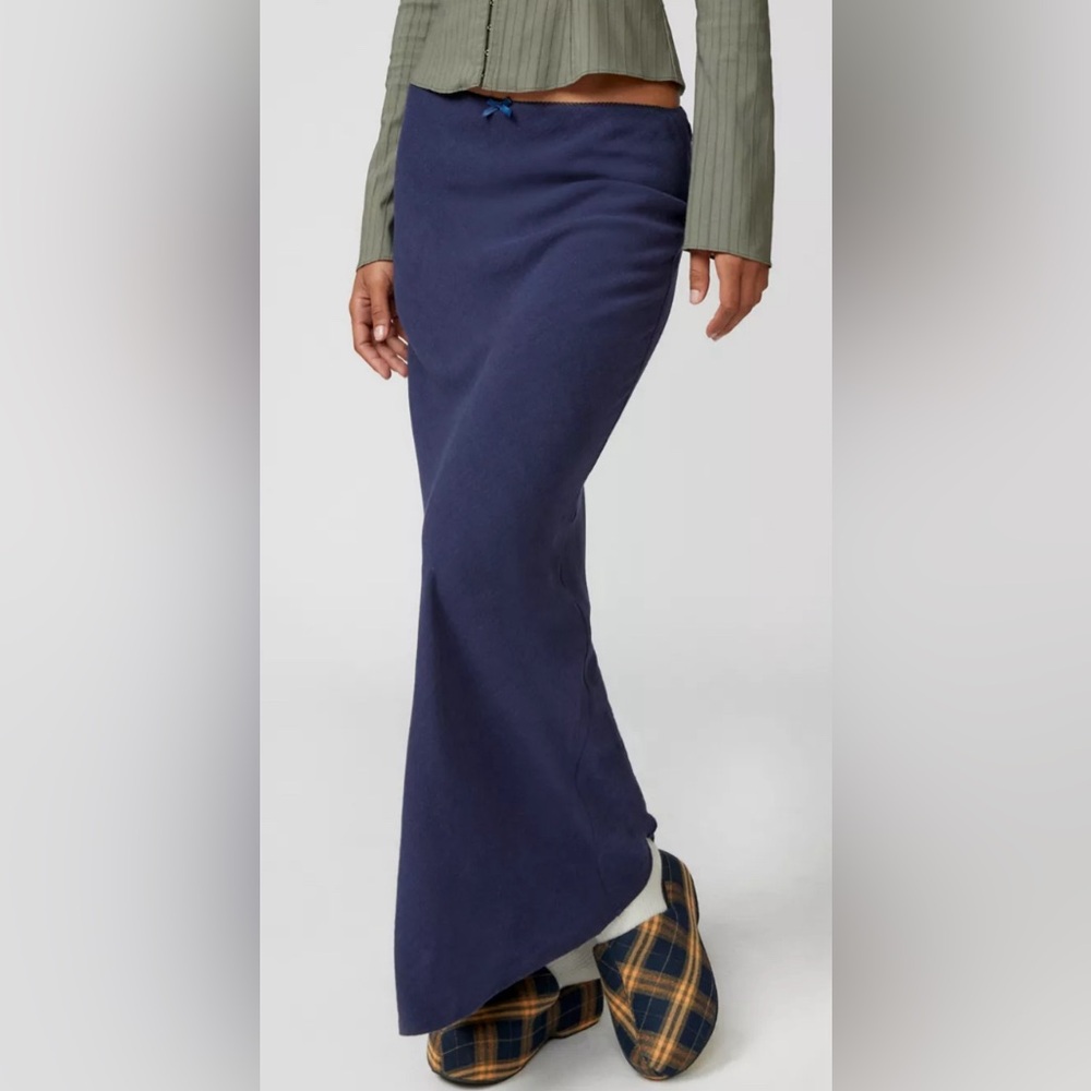 Urban Renewal Remnants Slub Linen Column Maxi Skirt